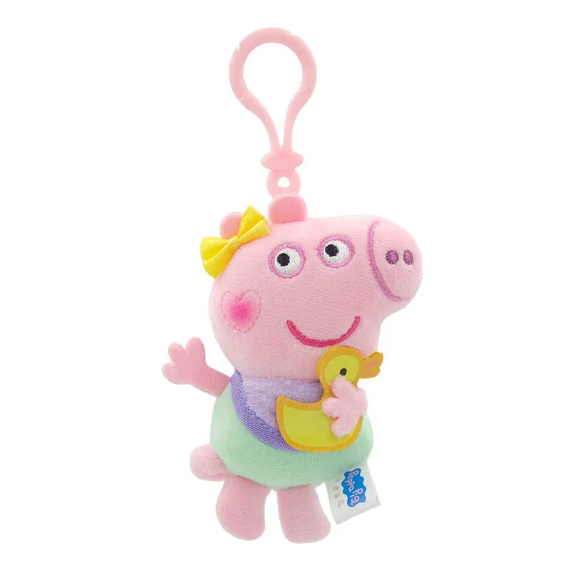 12cm Genuine Peppa Pig Plush Pendant Children's Toy Kawaii Peppa George Cartoon Anime Plush Key Chain Backpack Pendant Kids Gift