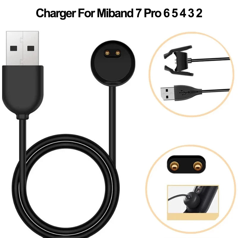 Magnetic Chargers for Xiaomi Mi Band 7 Pro USB Charging Cable for MiBand 6 5 4 3 2 Pure Copper Core Power Cord Smartband Charger