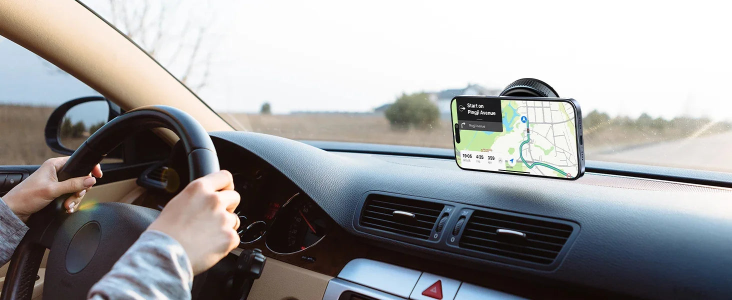 360°Adjustable Suction Cup Phone Mount Magnetic Car Phone Holder Vacuum Suction for Gym/Mirror/Smooth Surface For All Smartphone