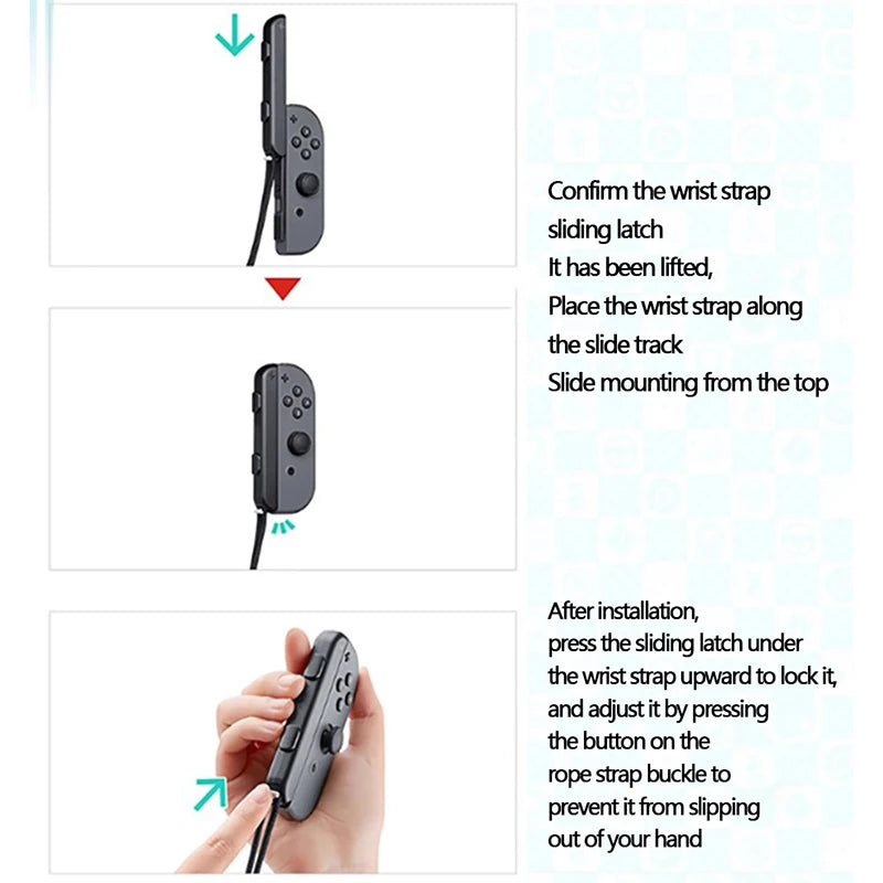1Pcs/Lot For Nintendo Switch Game Pad Controlle For Joy-Con Wrist Stra Band Hand Rope Lanyard Laptop Video Games Accessories