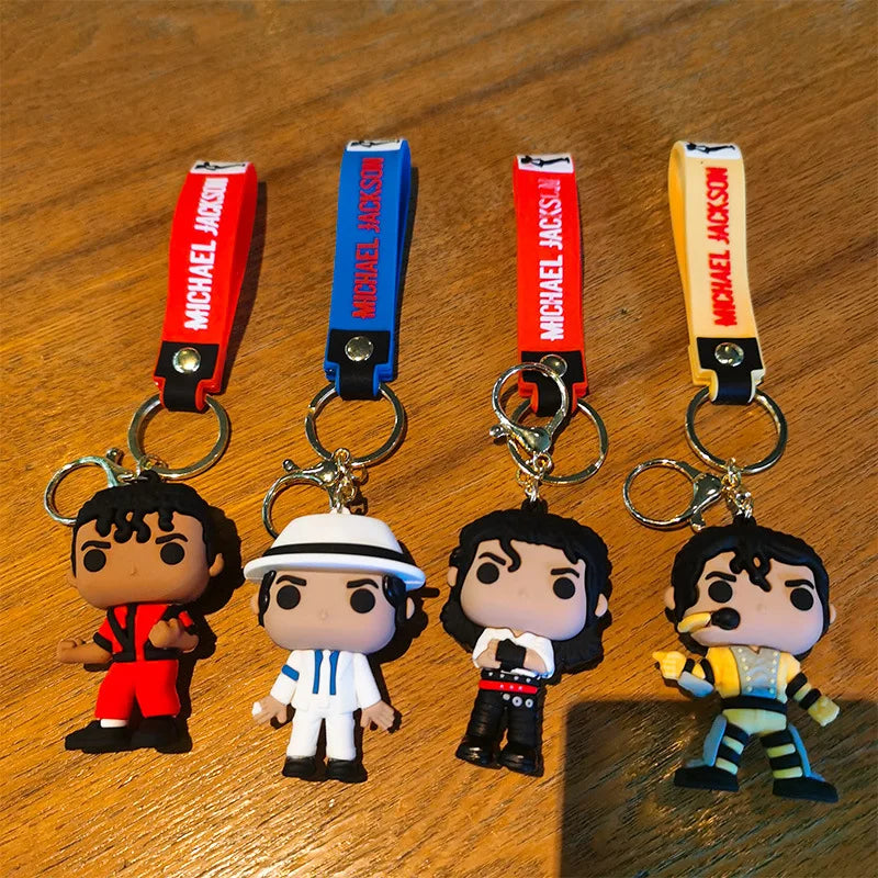 2026 Michael Jackson Keychain, Classic Dance King Pendant Key Ring, Fashion Singer Key Chain, Creative Gift for Men Women