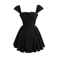 YENKYE Summer Women Sexy Fit And Flare White Mini Dresses Short Sleeve Low Waist Elegant Party Dress Ladies Bridesmaids Robe