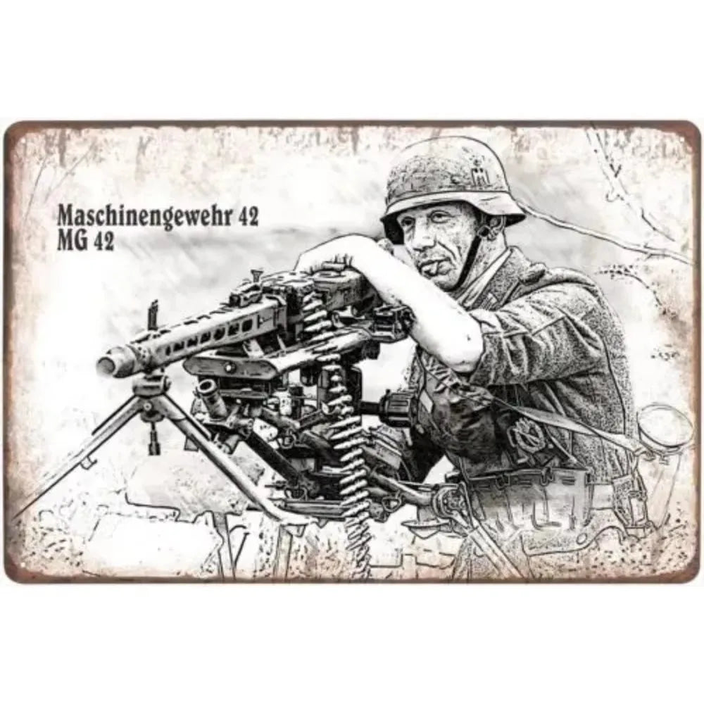 Cool Gun Poster Metal Tin Sign Man Cave Set 4 Vintage Firearm Wall Art Military Decor Bar Bedroom Garage