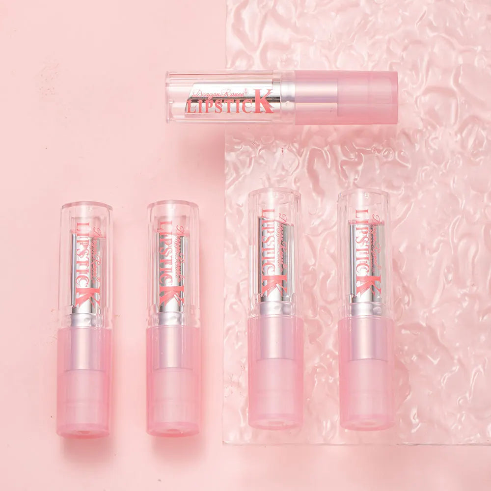 Color Lip Balm Moisturizing Glossy Waterproof Long-Lasting Pink Lip Balm with Shiny Effect Suitable for All Skin Types Soothing a