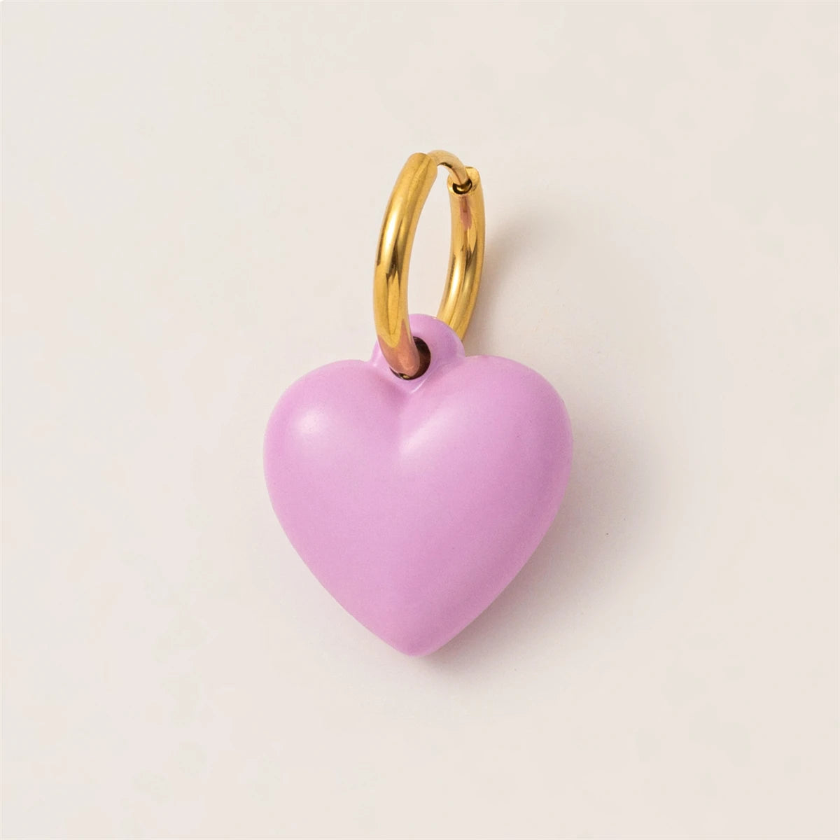 Drip oil red love necklace pendant, niche heart-shaped couple accessory DIY handmade pendant, gold-plated
