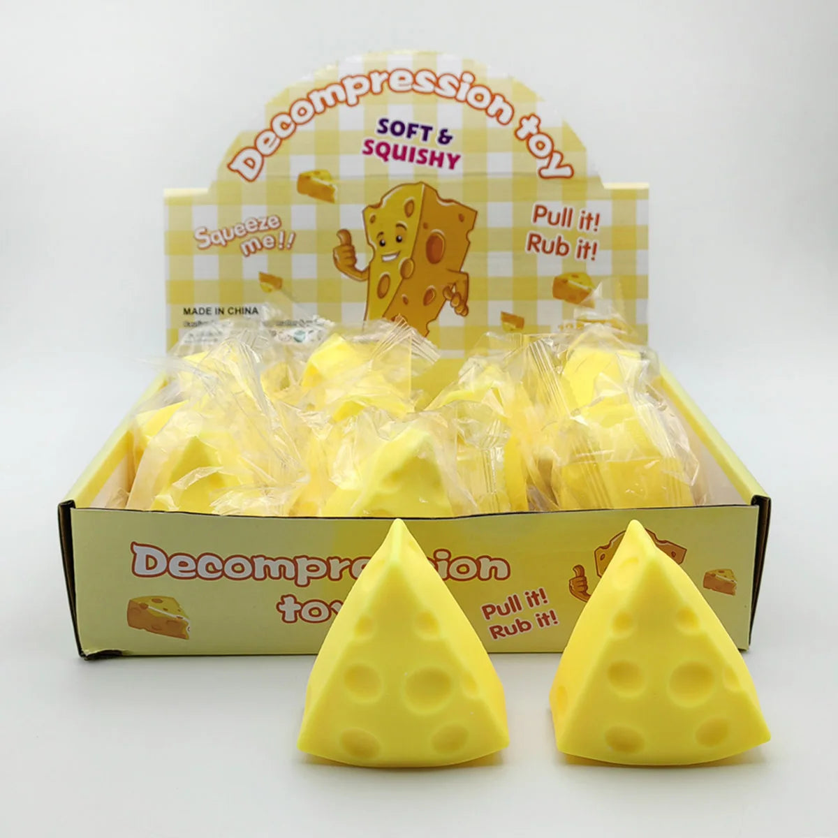 Cheese Squishy Toy Simulation Cheese Squeeze Toy Soft Cute Decompressing Pinching Cheese Sticky Slow Rebound for Adults Toy
