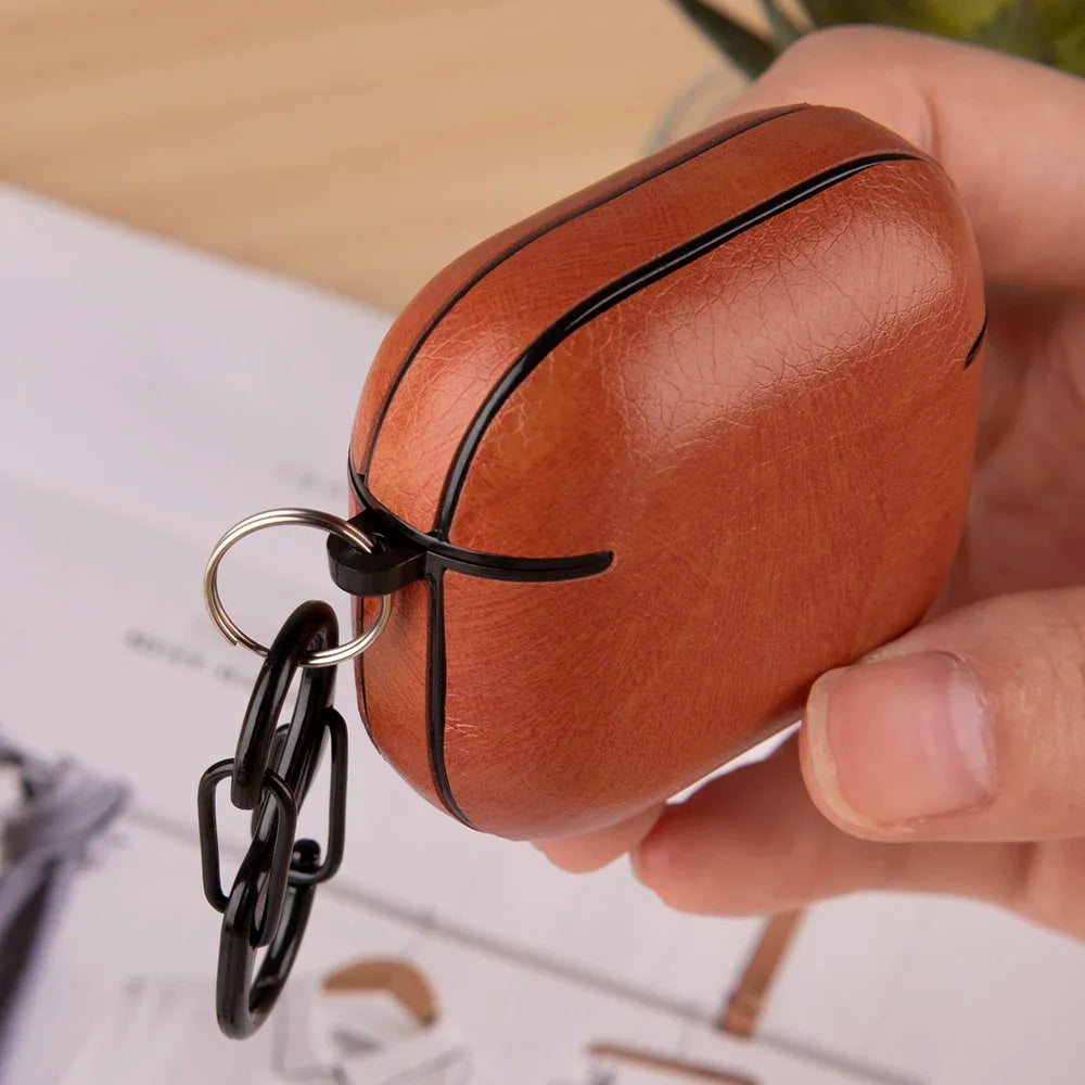 Retro Leather PU Case For AirPods 4 4th ANC 2024 Cover With Cleaner Pen Headphone Wireless Charging Box For AirPods 4 Coque Capa