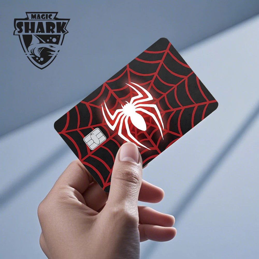 2025 New Mcloving Meme Cartoon Spider Anime Red Eyes Black Dragon PVC Sticker Film Skin for Debit Bank Credit Card