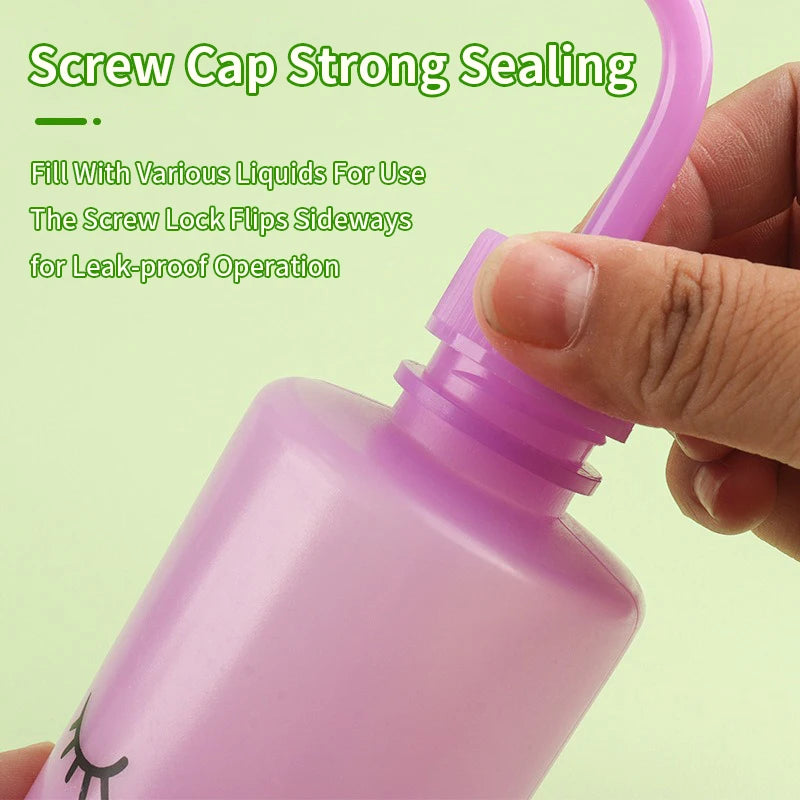 Eyelash Clean Washing Bottle Curved Spout Blow Wash Makeup Remover Bottle Eyebrow Lifting Tool Lash Extension Supplies