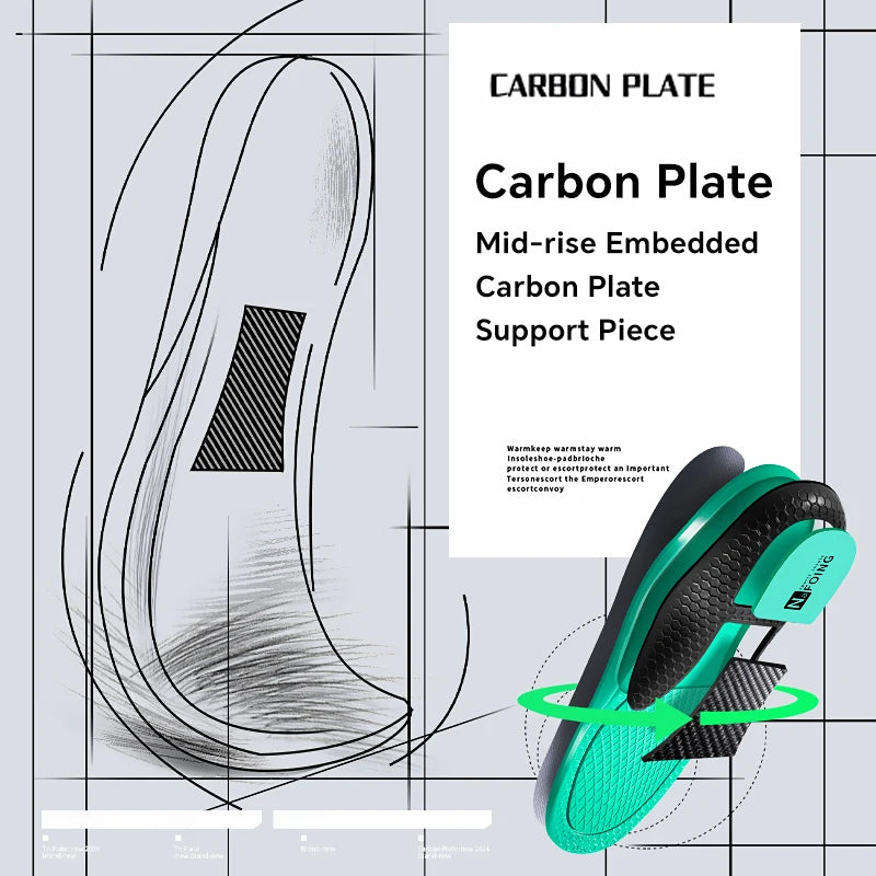 Carbon Plate Arch Support Sport Insoles for Men Women Breathable Shock Absorption Shoes Pad Outdoor Running Sneakers Sole Insole