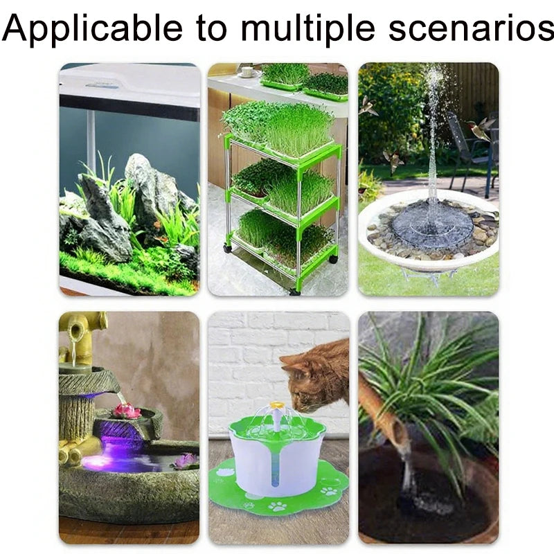 Ultra Quiet USB Aquarium Fish Tank Filtration Pump Mini Pet Fountain Submersible Adjustable Flow Water Circulation Pump 5V 5W