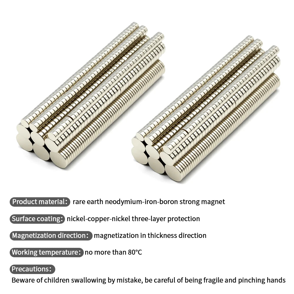 Super Strong Neodymium Magnet N35 NdfeB Permanent Magnetic imanes Round Powerful Magnets Refrigerator Magnet  2x2/6x2/6x3/10x3