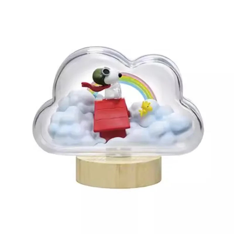 RE-MENT Snoopy Scene Blind Box Toys Bottle Weather Bottle Miniature Spike Andy Anime Figures Doll Model Toys Collect Ornaments