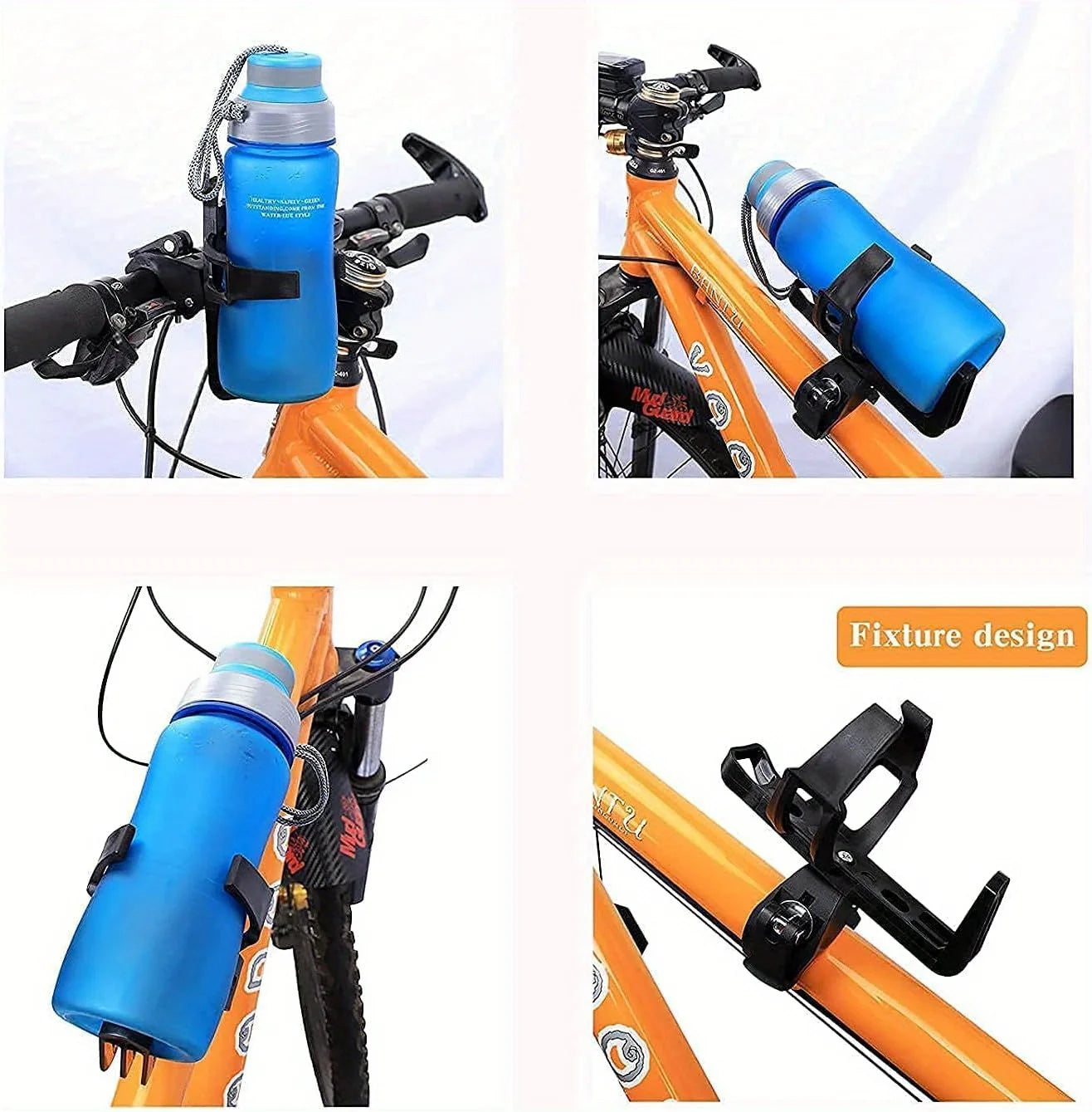 1pc 360 Degree Rotating Bicycle Water Bottle Holder for Mountain Bikes, Electric Scooters, and More - Securely Holds Your Drink
