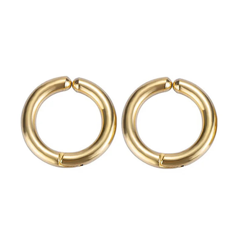 1 Pair/9 Pairs Non-Piercing Earrings Stainless Steel Clip On Hoop Earrings For Men Women Paved CZ Ear Clip Earrings Set