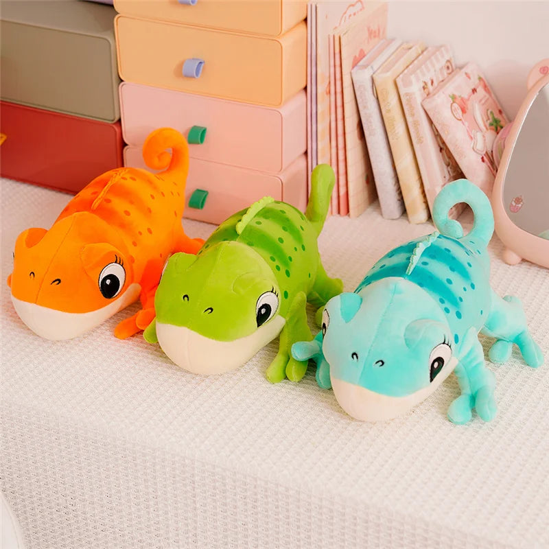 1PC 30cm Cartoon Real Like Lizard And Chameleon Plush Toys Creative Simulation Animal Reptile Stuffed Pillow Gifts