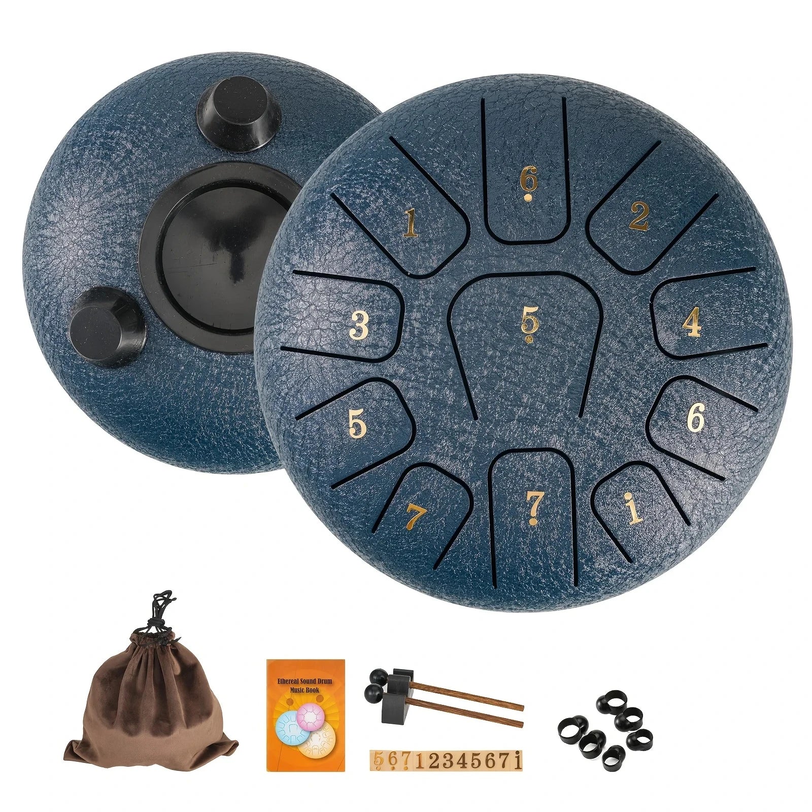 Miwayer 6" Steel Tongue Drum Gift Set | 11-Note Sound Healing Instrument w/Tuning Kit | Yoga/Meditation/Anxiety Relief Tool