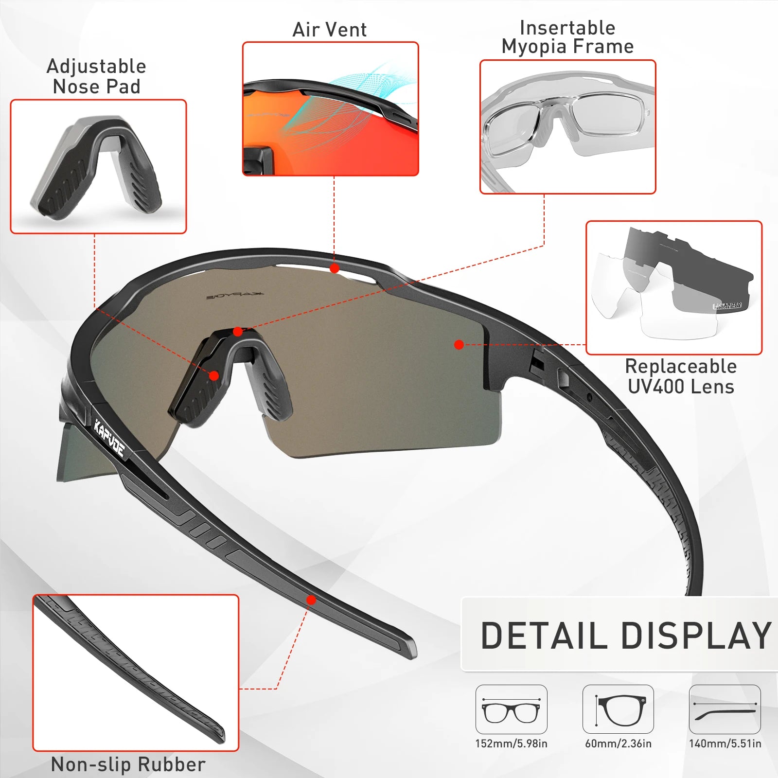 Polarized MTB Cycling Glasses Sports Runing Sunglasses Men Women Bike Bicycle Goggles Skiing Fishing Climbing Eyewear