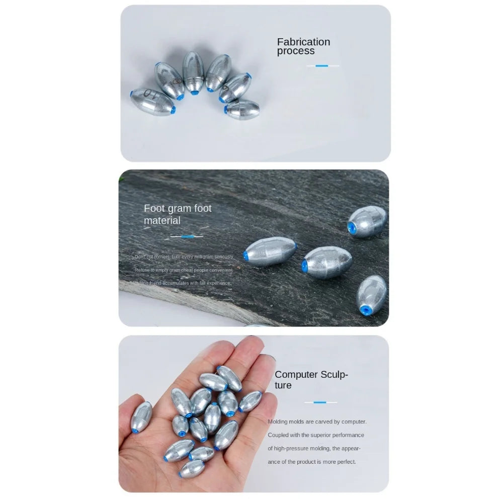 20pcs Fishing Alloy carbon steel material Sinkers Big Hollow Lure Weights Fishing Tackle3g/4g/5g/6g/7g/8g/9g/10g