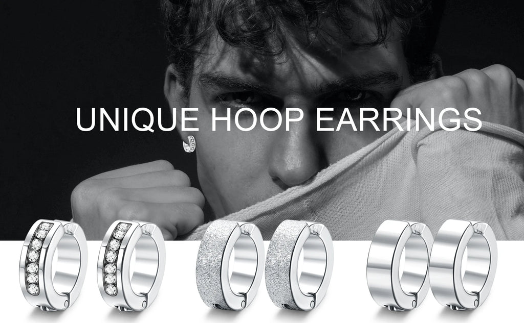 1 Pair/9 Pairs Non-Piercing Earrings Stainless Steel Clip On Hoop Earrings For Men Women Paved CZ Ear Clip Earrings Set