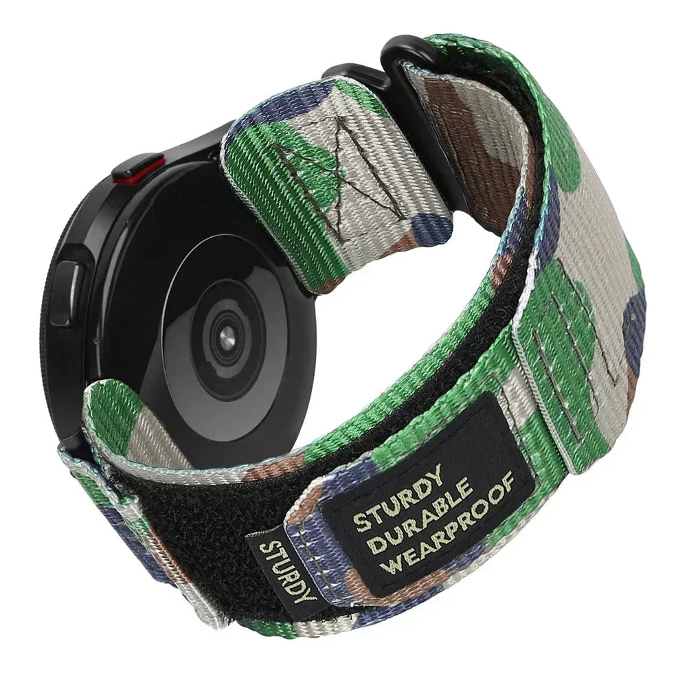 22mm 20mm Camouflage Nylon Strap for Samsung Galaxy Watch 7 6 5 4 40/44mm 6 Classic 43 47mm Band for Huawei Watch GT5 4Pro Band