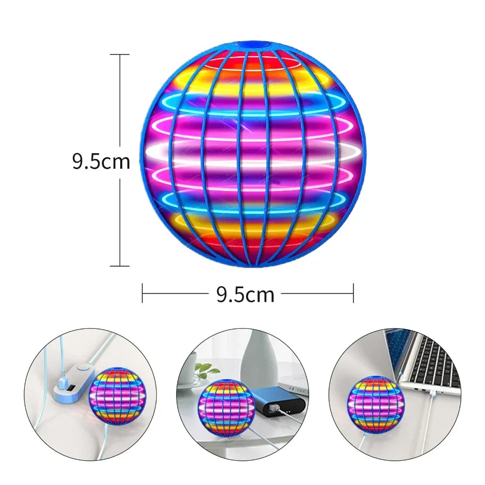 LED Colorful Flying Ball Automatic Boomerang Hover Orb, Gyroscopic Anti-Gravity Black Tech Magic Flying Toys for Children Gifts