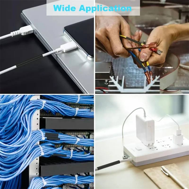 Black Heat Shrink Tube Kit Thermoresistant Tubing Shrink Wire Wrapping Electrical Connection Cable Insulation Sleeves Protecter