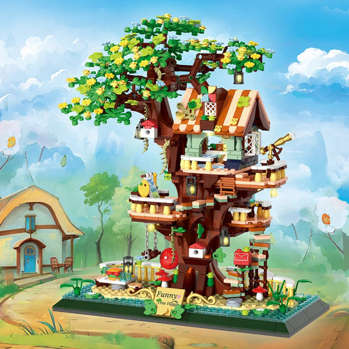 1130PCS Creative Sakura Tree House Building Blocks City Street View Architecture Model Micro Bricks Gift Toy for Kid Girl Adult