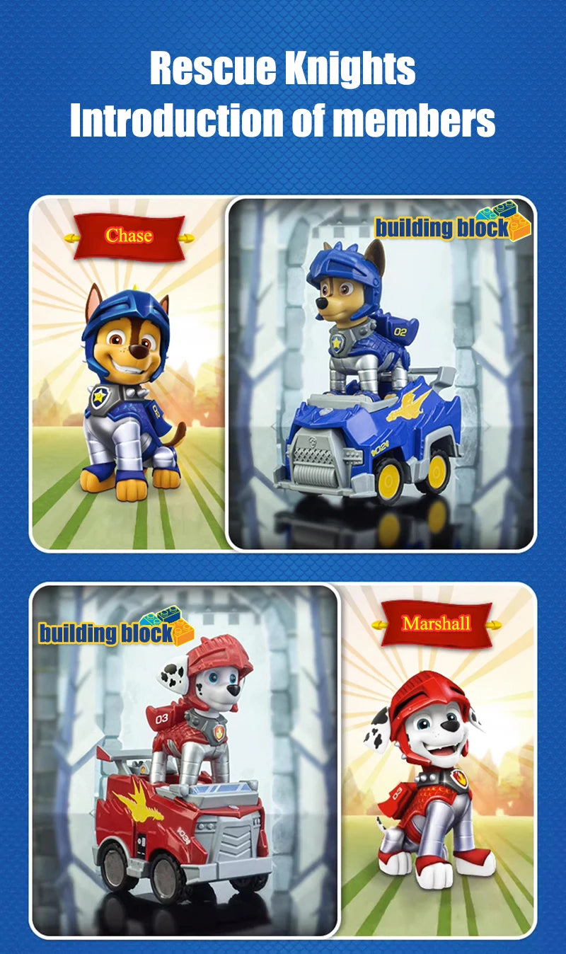 Genuine Paw Patrol PVC Cartoon Model Car 4-6cm Ryder Mashall Chase Rubble Skye Puppy Patrol Toys Figure Children Christmas Gifts