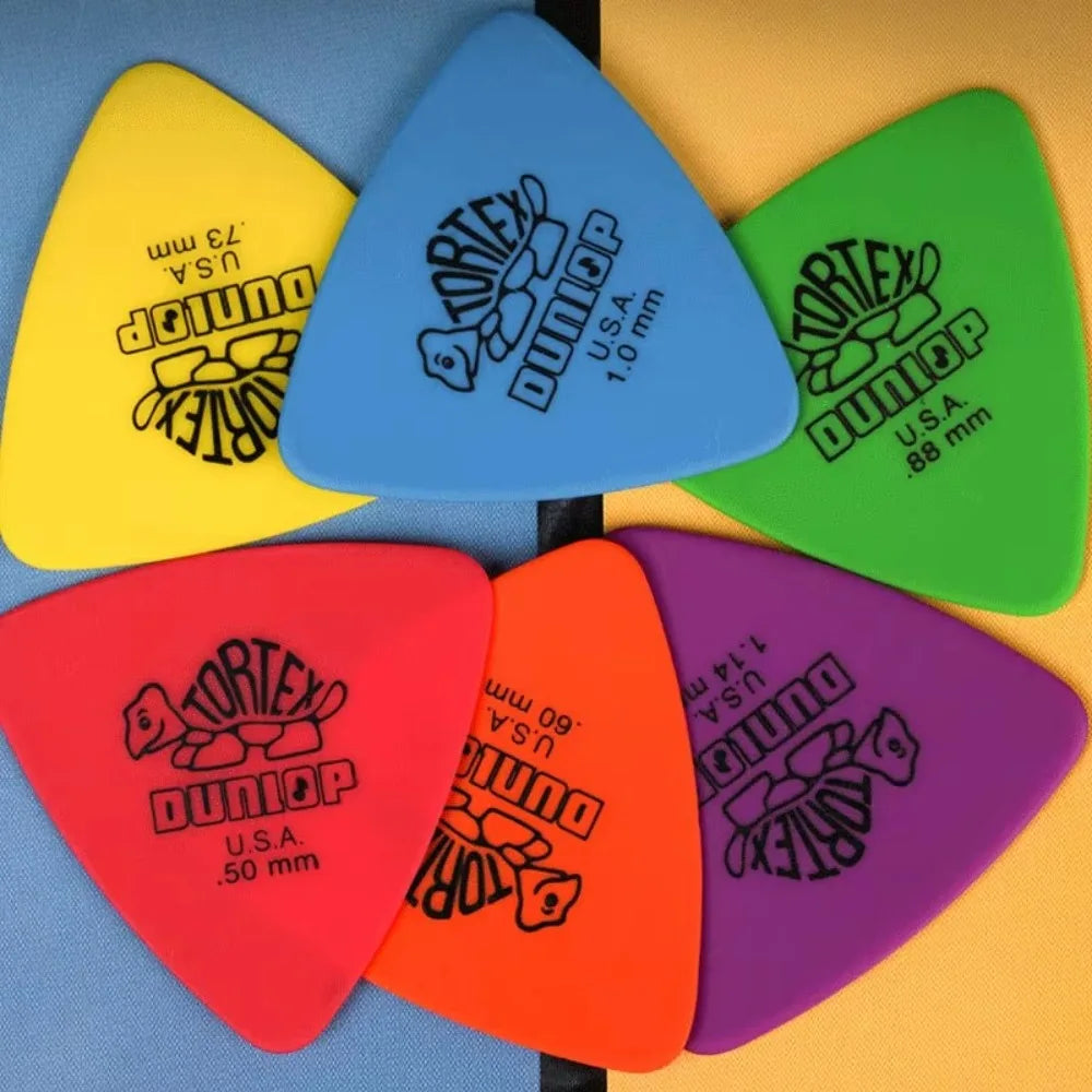 10pcs Delrin Dunlop Guitar Picks 0.5/0.6/0.73/0.88/1.0/1.14MM Anti-slip Style Electric Guitar Picks Triangle Picks