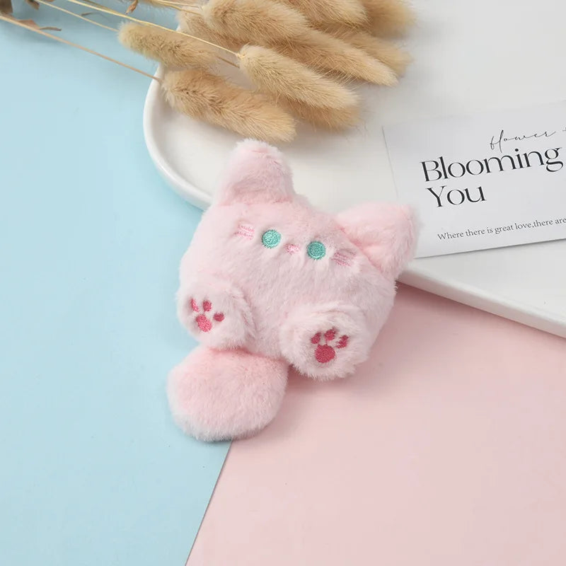 New Squeaky Kitten Plush Doll Bag Hanging Cute Cartoon Diy Cat Brooch Gold Key Chain Four Optional Birthday Gifts For Children