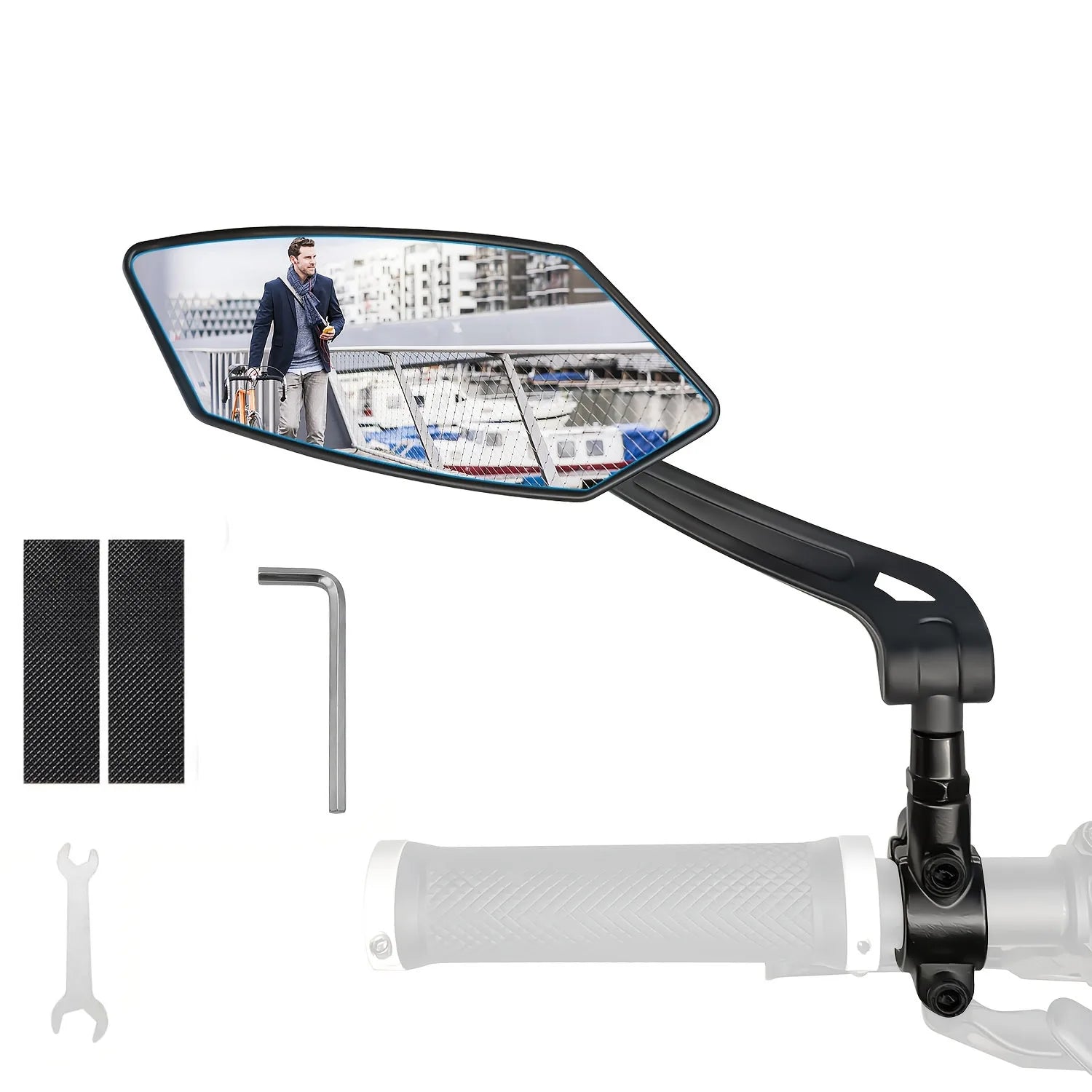 360-Degree Rotating Bike Mirrors for Handlebars with Scratch-Resistant Glass Lens Universal Safe Riding Rear View Mirrors
