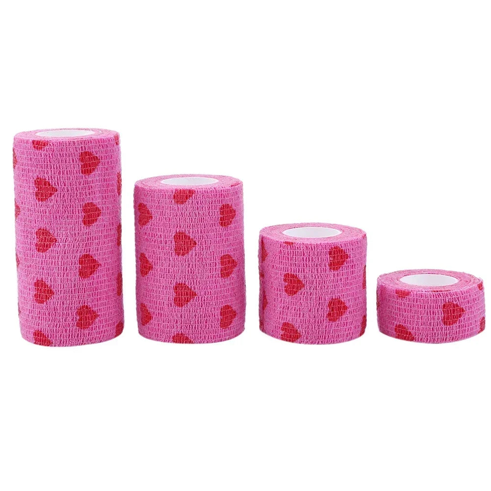 Pet Dog Cat Medical Breathable Elastic Bandage Non-woven Pet Self Adherent Wound Outdoor Retractable Sports Tape Dog Accessories