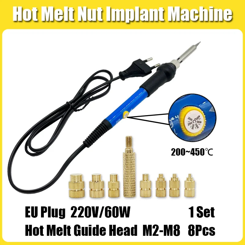 M2 M3 M4 M5 M6 Heat Melt Insert Nut Soldering Iron Tip Embedded Brass Hot Melt Nut Thread Insertion For Plastic 3d Printing Kit