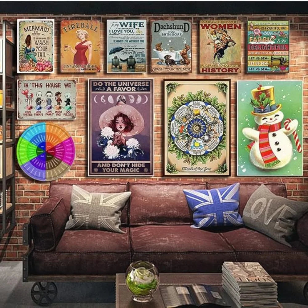 Cool Gun Poster Metal Tin Sign Man Cave Set 4 Vintage Firearm Wall Art Military Decor Bar Bedroom Garage