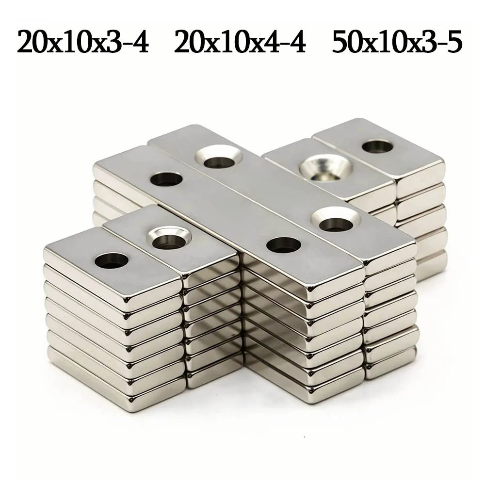 Powerful Block Magnet With holes Super Strong Refrigerator Magnets Cabinet Door Magnet Used for Office Whiteboards, DIY