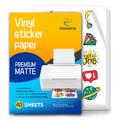 A4 Size Matte White Printable Vinyl Sticker Paper 8.3×11.7 inch Self-Adhesive Inkjet Compatible Tear-Resistant Labeling Paper