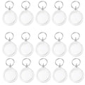 30PCS Circle Acrylic Photo Frame Keychain Snap-In Custom Insert Photo Acrylic Blank Picture Keyring for DIY Projects