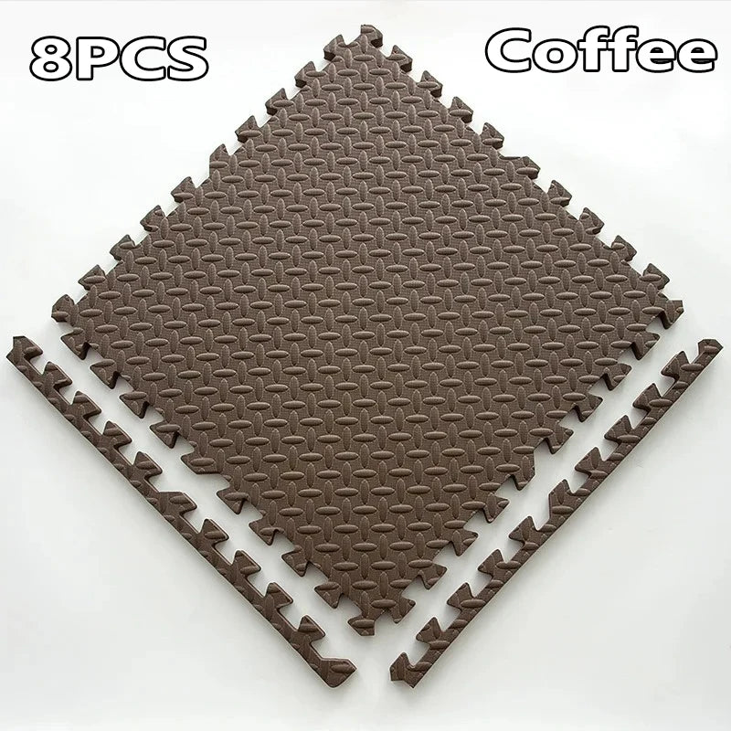 1-16PCS 30*30cm  Sports Gym Protection EVA Leaf Grain Floor Mats Yoga Fitness Non-Slip Splicing Rugs Thicken Shock Room Workout