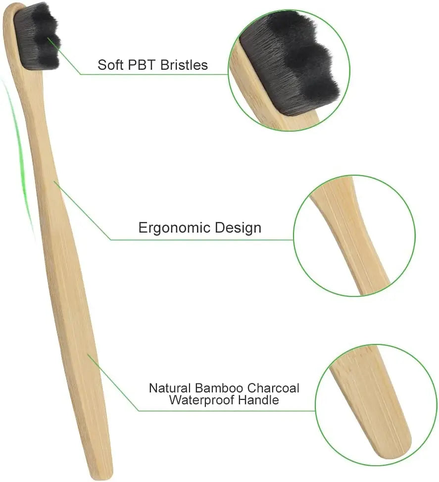 New 4Pcs Soft Bamboo Micro-Nano Toothbrushes, Extra Soft Toothbrush with 20000 Bristles Designed for Sensitive Gums Kids Adults