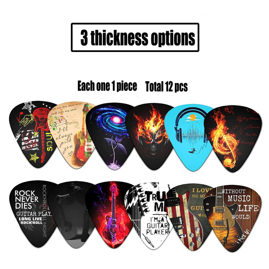 New 0.46/0.71/1.0Mm 12pcs/set Guitar Paddles Cartoon Couples Acoustic Guitar Picks Musical Instrument Accessories Pick Guitar