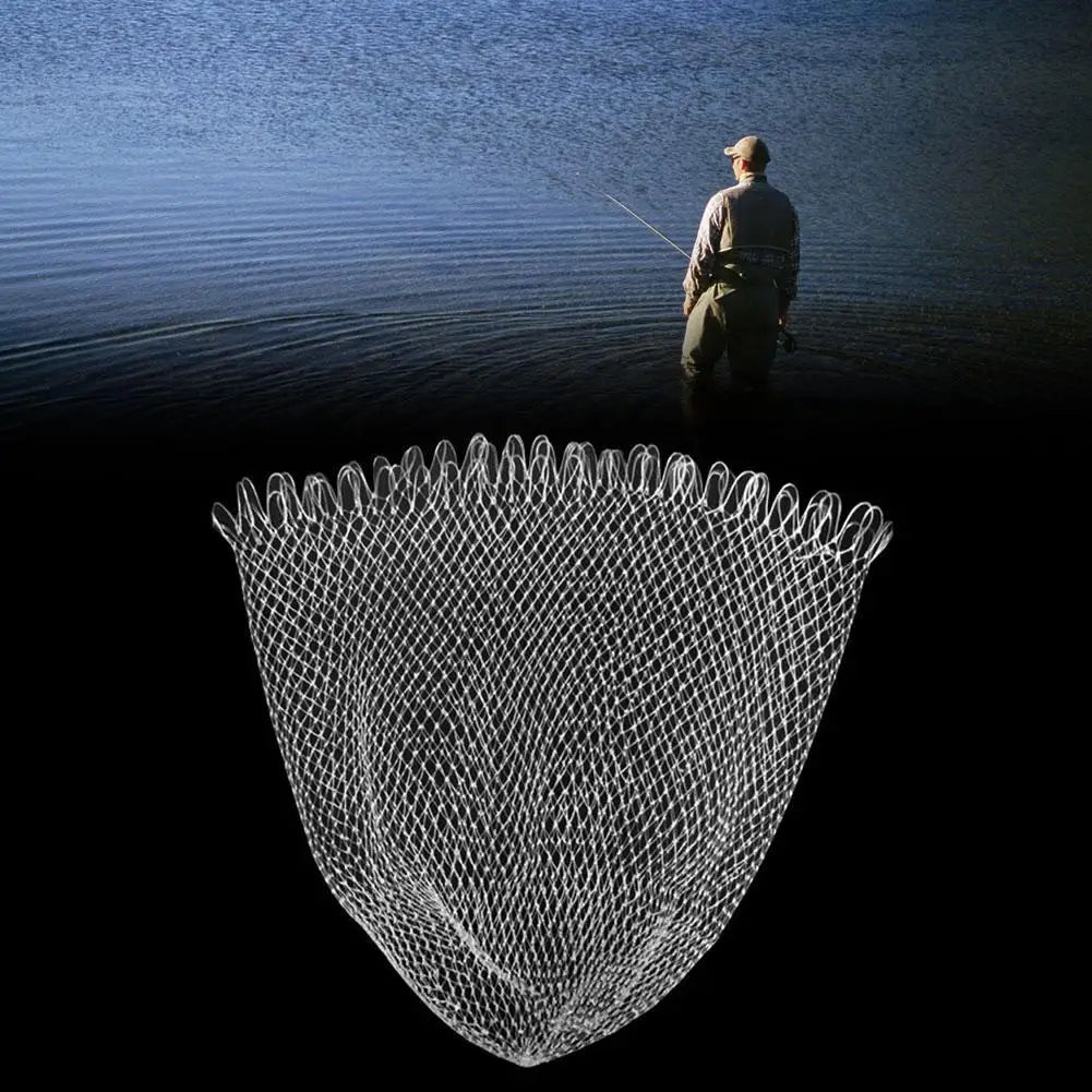 Outdoor 40/50/60/70/80cm Double Line Braided Mesh Fishing Landing Net Fishing Mesh Hole for Bass Trout Catch Luring Accessories