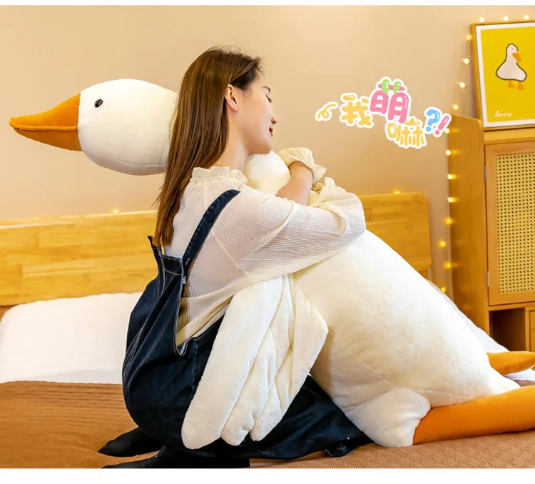 130/160/190cm Large White Goose Fur-Retriever Soft Toy Children's Girls' Gift Cute Doll Sleeping Pillow Large-sized Doll