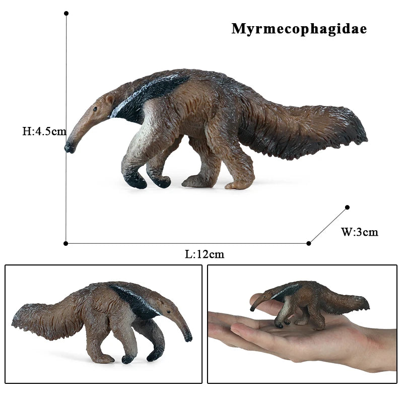 Oenux Simualtion Cute Forest Wild Animals Action Figures Owl Pangolin Manatee Rabbit Model Miniature Cake Toppers Kids Gift Toy