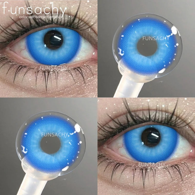 FUNSACHY 1Pair Colorful Cosplay Contact Lenses for Eyes Colored Fashion Pink Contacts Lens Green Cosmetic Pupil Yearly Red Lens