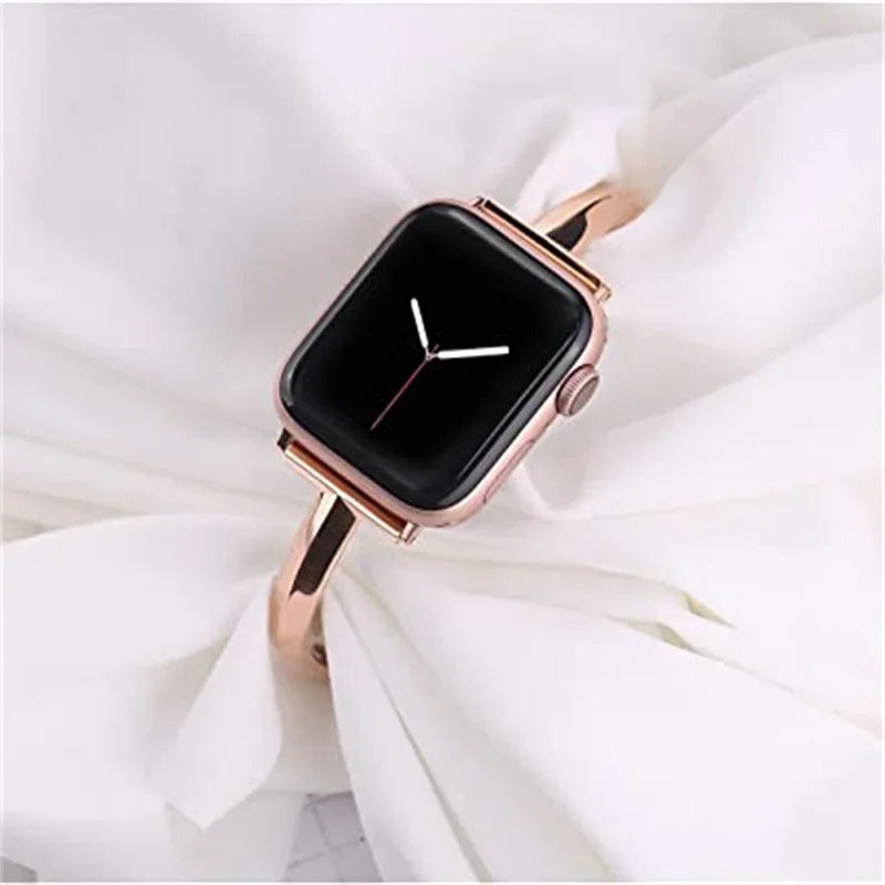 Luxury Watch Band for Apple Watch Series 10 9 8 7 41 45mm 6 Se 5 4 Women Diamond Steel Bracelet IWatch Ultra 49mm 44 40 42 38MM