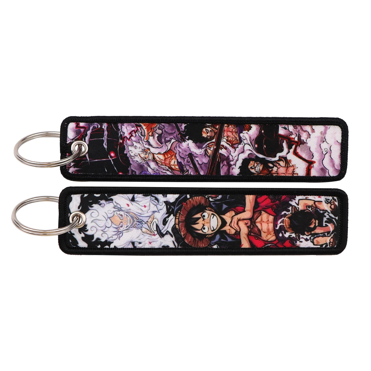 Anime Pirate Embroidery Key Fobs Manga Key Tags Cool Keychains for Women Men Car Keyrings Cosplay Accessories Friends Gift Toy