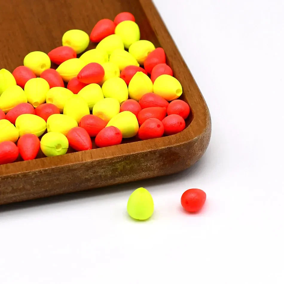 Topranc 50Pcs Floating Beads Eye-catching Beans Floating Beads Collision Ultra-light Foam EVA Fishing Accessories