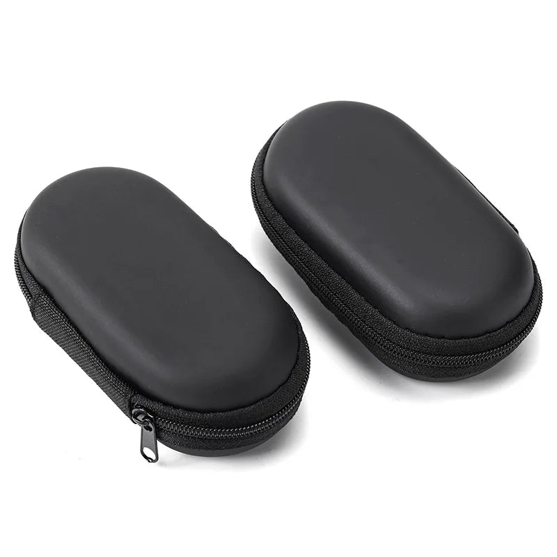 Portable Hard Shell Earphone Case, Shockproof Waterproof Headphone Storage Bag with Zipper, Universal Carrying Pouch for In-Ear