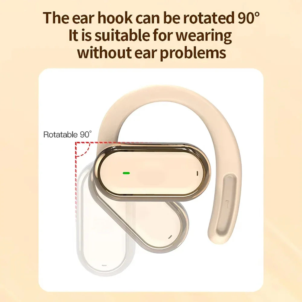 KEBIDUMEI Open-Ear Bluetooth 5.4 Earphones Ear Hook TWS Wireless Headphones IPX6 Waterproof Headsets HiFi Stereo Sports Earbuds